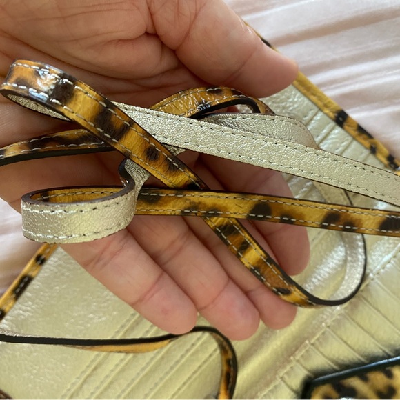 Brighton Leopard Patent Leather Envelope Cell Phone Organize Crossbody Clutch - Picture 11 of 15